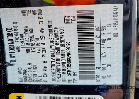 2023 Ford Bronco Sport Big Bend z USA, uszkodzony, nr VIN 3FMCR9B6XPRD96193